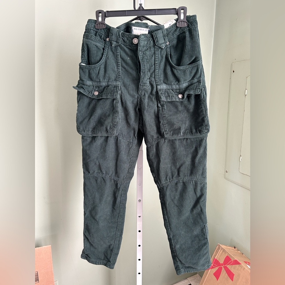 We The Free Dark Green Corduroy Cargo Pants